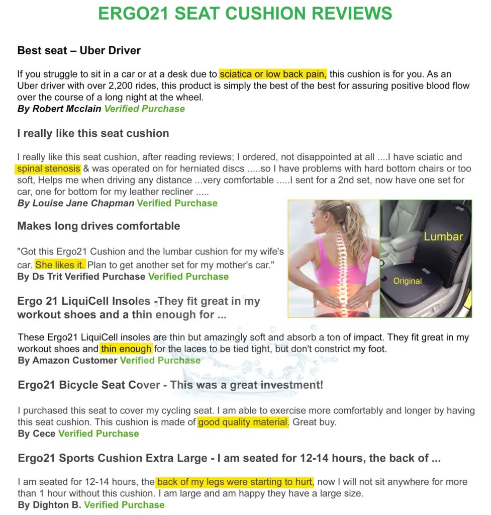 Ergo21 Seat Cushion Reviews