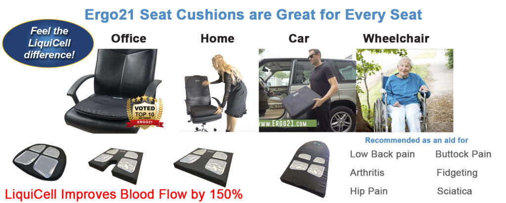 Seat Cushion and Lumbar Cushions for Car, Trucks, Buses -Aids Back Pain,  Sciatica