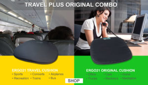 Ergo21 Travel and Original Seat Cushion Combo