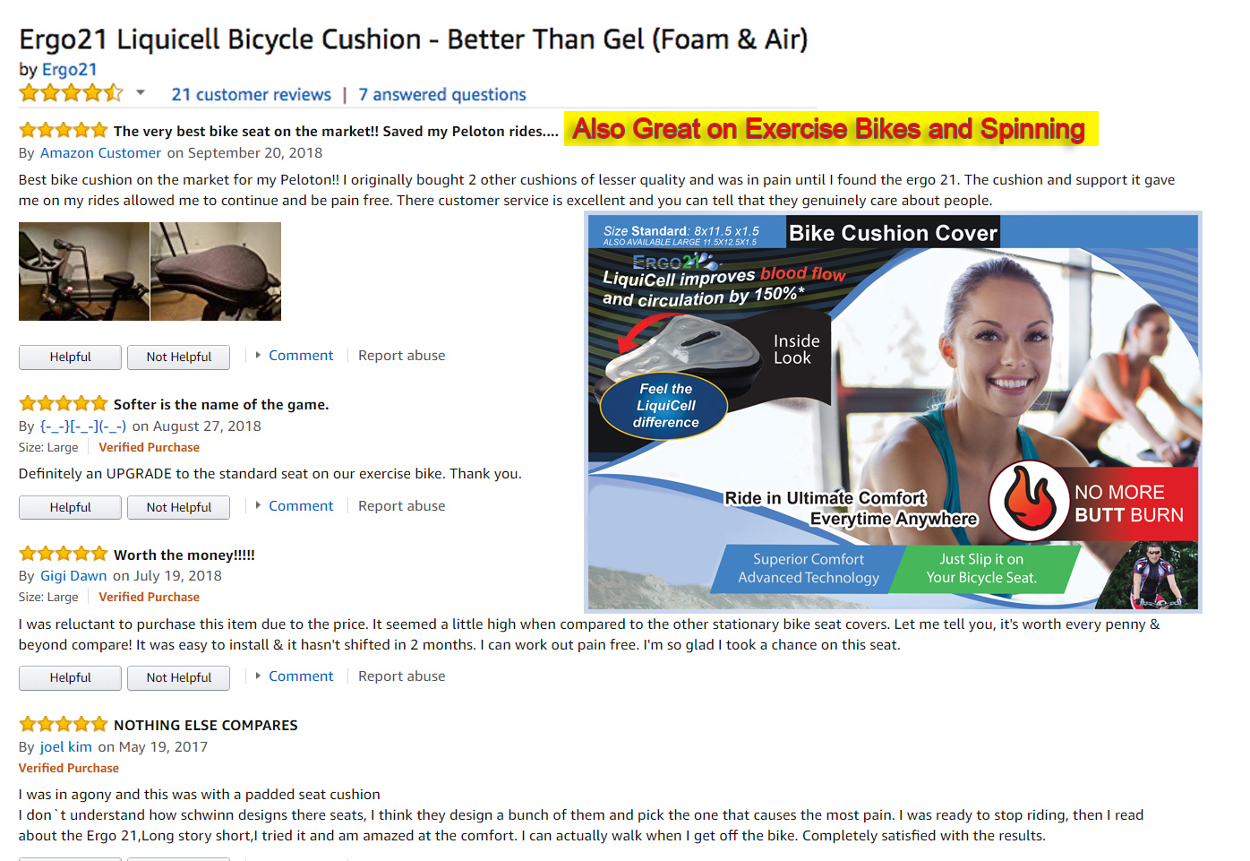 bicycle seat cushion reviews