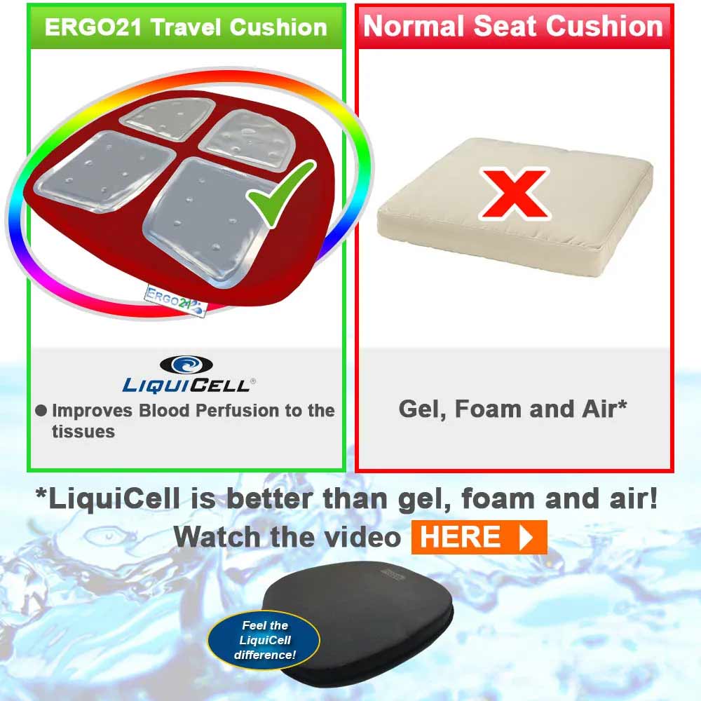 Ergo21 Car Seat Cushion for Pain Relief Better than Gel or Foam