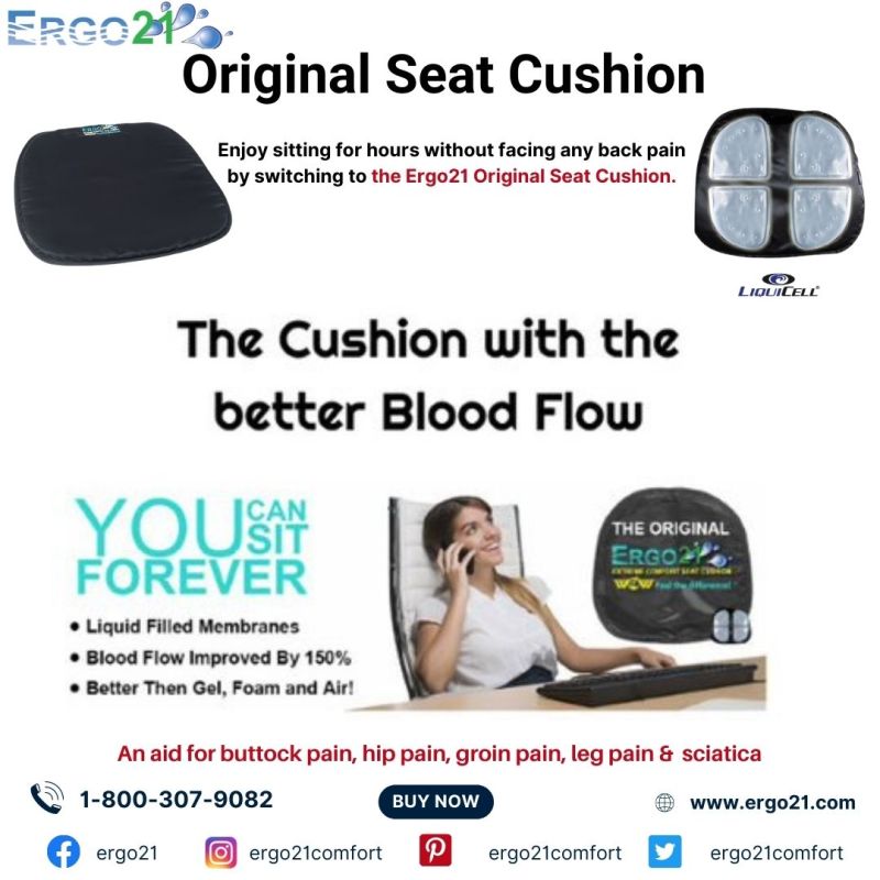 Excellent Coccyx Seat Cushion for Sciatica and Back Pain Relief - Ergo21